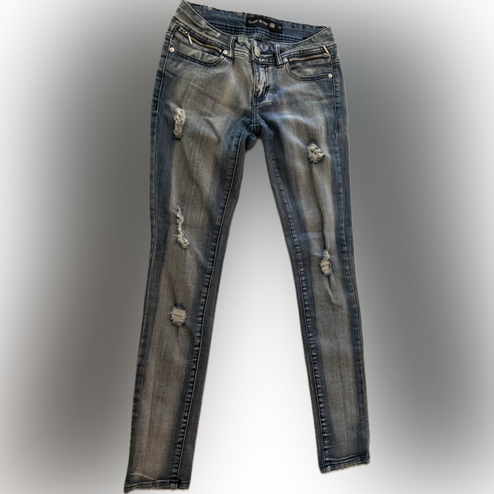 Blue Skinny Distressed Denim Jeans